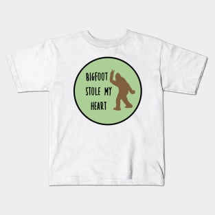 Bigfoot Stole My Heart Moss Green Kids T-Shirt